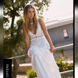 Lace Trim Bridal Maxi Dress